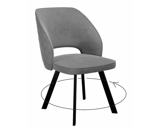 Стул DikLine 274 поворотный Z28 серый, ножки черные | Интернет магазин мебели и декора LifeDekor