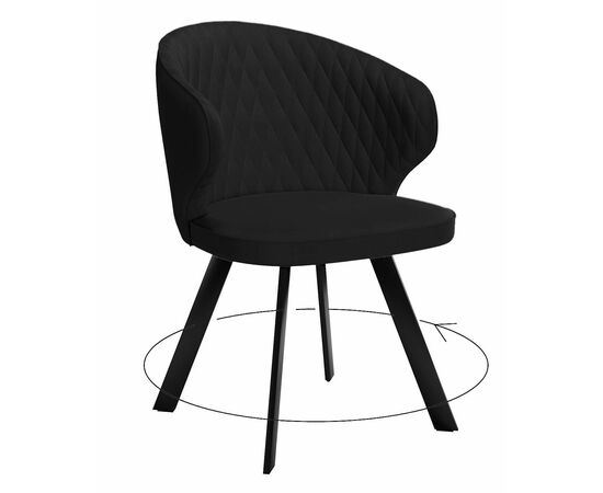 Стул DikLine 249 поворотный, K21 черный, ножки черные | Интернет магазин мебели и декора LifeDekor