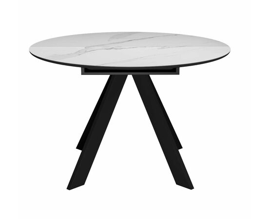 Стол DikLine SKC100 d1000 Керамика Белый мрамор/подстолье черное/опоры черные, изображение 8 | Интернет магазин мебели и декора LifeDekor