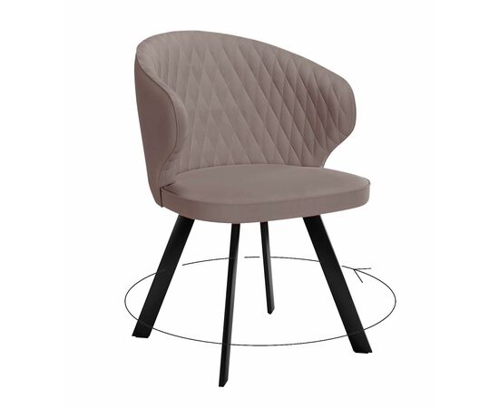 Стул DikLine 249 поворотный, B5 LATTE, ножки черные | Интернет магазин мебели и декора LifeDekor