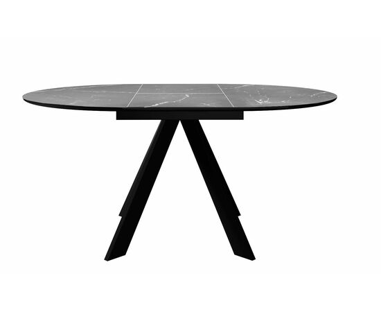 Стол DikLine SKC100 d1000 Керамика Серый мрамор/подстолье черное/опоры черные, изображение 3 | Интернет магазин мебели и декора LifeDekor