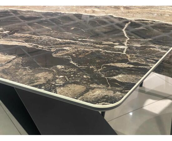 Стол DikLine SKY220 Керамика Amadeus/подстолье черное/опоры черные (2 уп.), изображение 3 | Интернет магазин мебели и декора LifeDekor