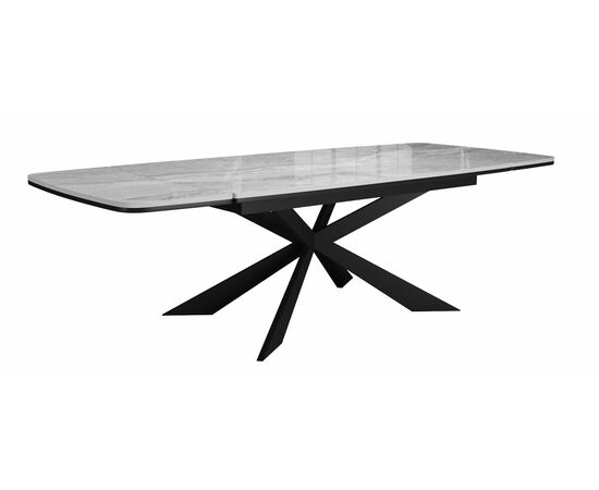 Стол DikLine KM160 мрамор С31 (керамика серая глянец)/опоры черные, изображение 4 | Интернет магазин мебели и декора LifeDekor