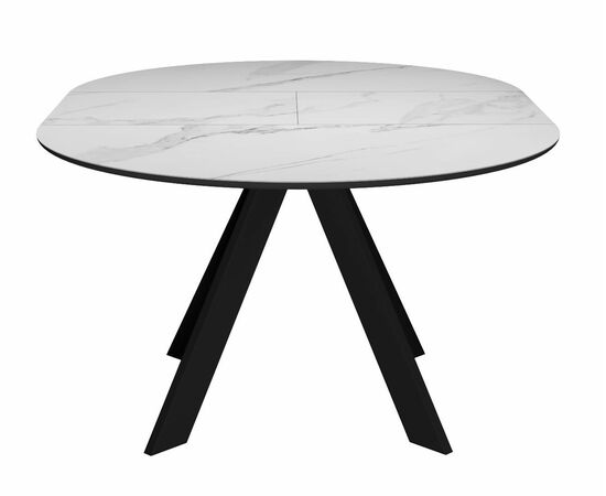 Стол DikLine SKC100 d1000 Керамика Белый мрамор/подстолье черное/опоры черные, изображение 7 | Интернет магазин мебели и декора LifeDekor