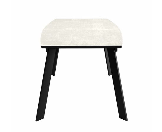 Стол DikLine XL160 хромикс белый/черный / опоры черные, изображение 4 | Интернет магазин мебели и декора LifeDekor