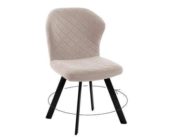 Стул DikLine 339 поворотный B03 BEIGE, ножки черные | Интернет магазин мебели и декора LifeDekor