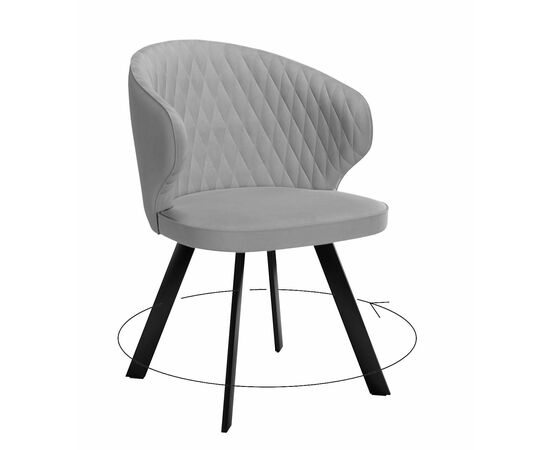 Стул DikLine 249 поворотный, B22 GREY, ножки черные | Интернет магазин мебели и декора LifeDekor