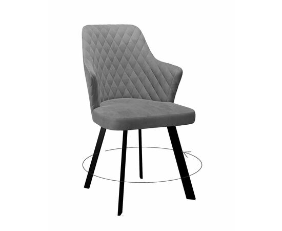 Стул DikLine 245 поворотный, C56 серый, ножки черные | Интернет магазин мебели и декора LifeDekor