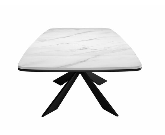 Стол DikLine KM160 мрамор С41 (керамика белая)/опоры черные, изображение 5 | Интернет магазин мебели и декора LifeDekor
