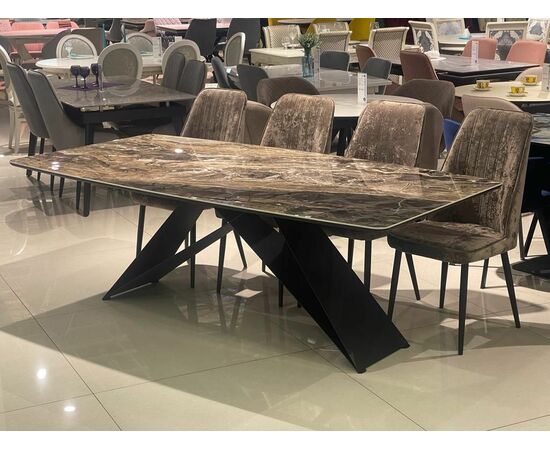 Стол DikLine SKY220 Керамика Amadeus/подстолье черное/опоры черные (2 уп.), изображение 4 | Интернет магазин мебели и декора LifeDekor