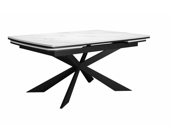 Стол DikLine KM160 мрамор С41 (керамика белая)/опоры черные | Интернет магазин мебели и декора LifeDekor