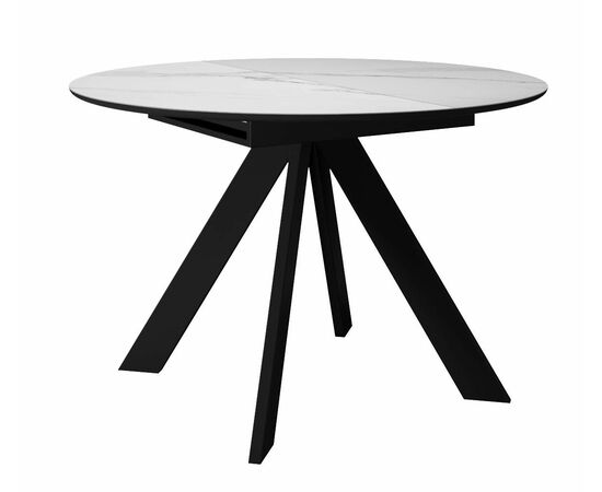 Стол DikLine SKC100 d1000 Керамика Белый мрамор/подстолье черное/опоры черные | Интернет магазин мебели и декора LifeDekor