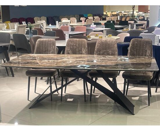 Стол DikLine SKY220 Керамика Amadeus/подстолье черное/опоры черные (2 уп.), изображение 6 | Интернет магазин мебели и декора LifeDekor