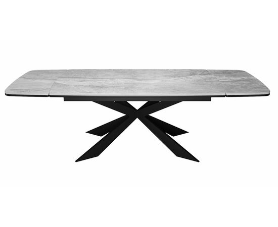 Стол DikLine KM160 мрамор С31 (керамика серая глянец)/опоры черные, изображение 2 | Интернет магазин мебели и декора LifeDekor