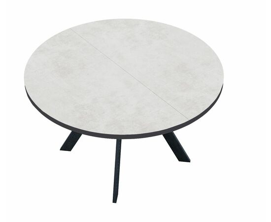 Стол DikLine RD100 Хромикс белый/опоры черные, изображение 2 | Интернет магазин мебели и декора LifeDekor