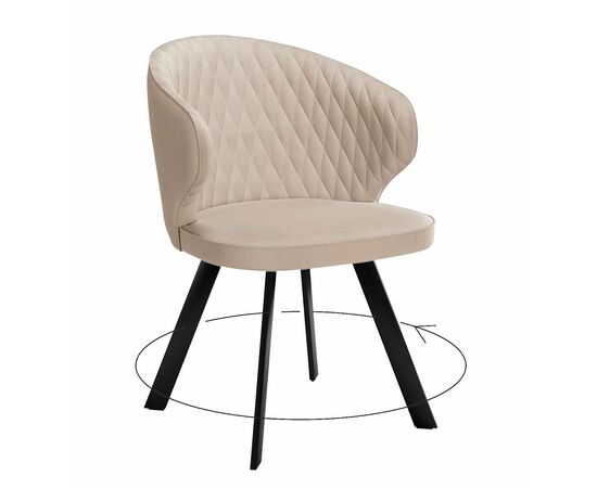 Стул DikLine 249 поворотный, B03 BEIGE, ножки черные | Интернет магазин мебели и декора LifeDekor