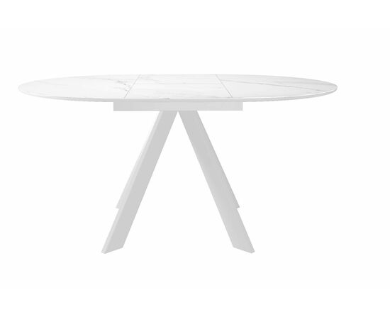 Стол DikLine SKC100 d1000 Керамика Белый мрамор/подстолье белое/опоры белые, изображение 2 | Интернет магазин мебели и декора LifeDekor