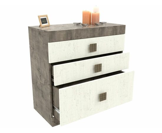 Комод «Лондон 3Я» КМК 0467.11, Оникс/Бетон пайн светлый, изображение 4 | Интернет магазин мебели и декора LifeDekor