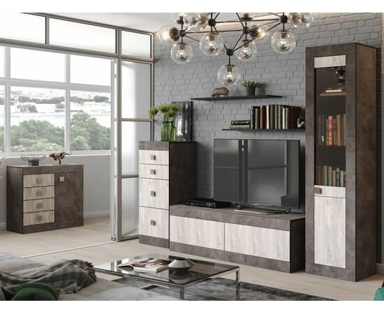 Комод «Лондон 4Я» КМК 0467.22, Оникс/Бетон пайн светлый, изображение 7 | Интернет магазин мебели и декора LifeDekor