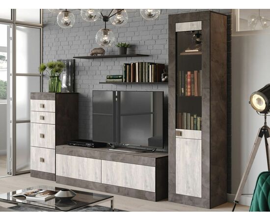 Комод «Лондон 4Я» КМК 0467.22, Оникс/Бетон пайн светлый, изображение 6 | Интернет магазин мебели и декора LifeDekor