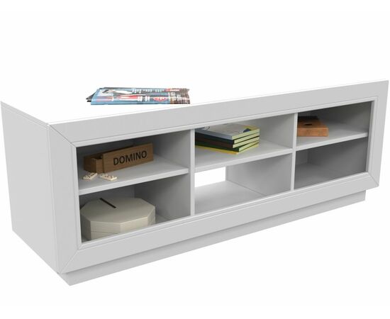 Тумба под ТВ «Эстель 2Д» КМК 0738.25-01, Белый/ Белый глянец, изображение 3 | Интернет магазин мебели и декора LifeDekor