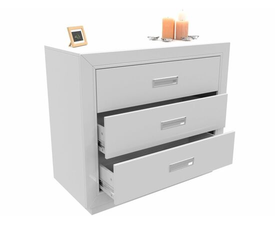Комод «Эстель 3Я» КМК 0738.10-01, Белый/ Белый глянец, изображение 3 | Интернет магазин мебели и декора LifeDekor