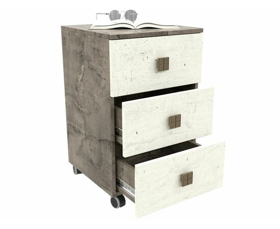Тумба «Лондон 3Я» КМК 0467.4, Оникс/Бетон пайн светлый, изображение 4 | Интернет магазин мебели и декора LifeDekor
