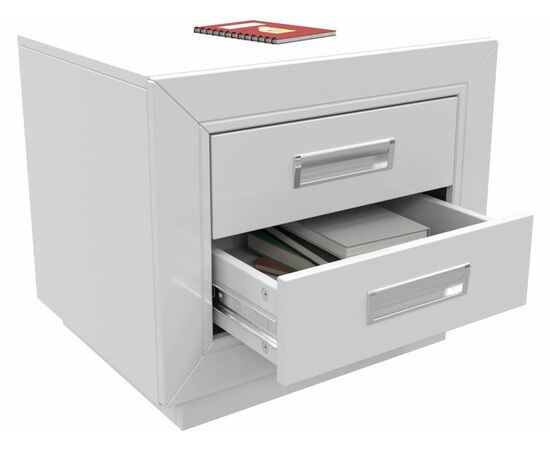 Тумба «Эстель 2Я» КМК 0738.8-01, Белый/ Белый глянец, изображение 3 | Интернет магазин мебели и декора LifeDekor