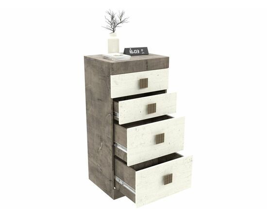 Комод «Лондон 4Я» КМК 0467.22, Оникс/Бетон пайн светлый, изображение 4 | Интернет магазин мебели и декора LifeDekor