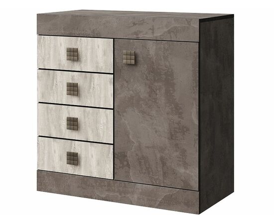 Комод «Лондон 1Д4Я» КМК 0467.13, Оникс/Бетон пайн светлый, изображение 2 | Интернет магазин мебели и декора LifeDekor