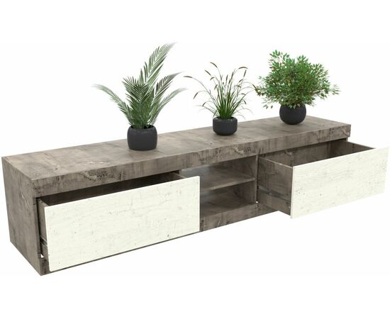 Тумба «Лондон 2Я» КМК 0467.1, Оникс/Бетон пайн светлый, изображение 4 | Интернет магазин мебели и декора LifeDekor