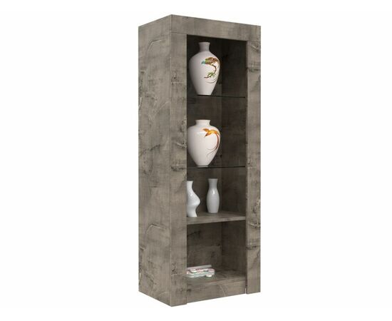 Шкаф с витриной «Лондон 1Д» КМК 0467.21, Оникс/Бетон пайн светлый, изображение 4 | Интернет магазин мебели и декора LifeDekor