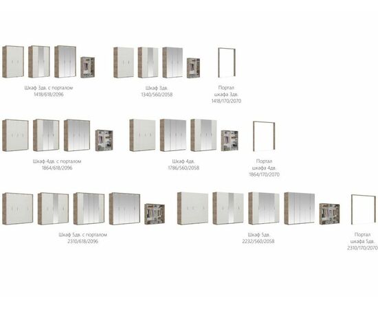 Портал шкафа «Джулия» 5дв, Крафт серый, изображение 7 | Интернет магазин мебели и декора LifeDekor