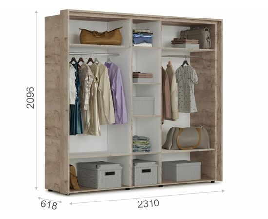 Портал шкафа «Джулия» 5дв, Крафт серый, изображение 5 | Интернет магазин мебели и декора LifeDekor