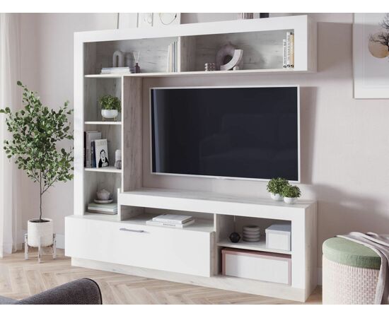 Стенка «Гавана», Софт вайт/Дуб крафт белый, изображение 2 | Интернет магазин мебели и декора LifeDekor