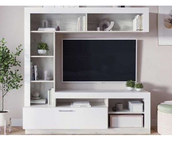 Стенка «Гавана», Софт вайт/Дуб крафт белый, изображение 3 | Интернет магазин мебели и декора LifeDekor