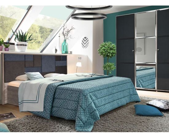 Кровать «Монако 1600» КМК 0673.2, Сосна натуральная/Onyx 17/Onyx 20, изображение 3 | Интернет магазин мебели и декора LifeDekor