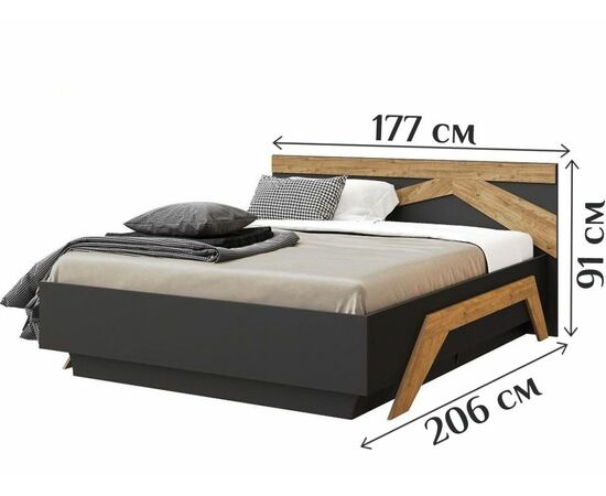 Спальня «Скандинавия», Антрацит/ дуб наварра, изображение 4 | Интернет магазин мебели и декора LifeDekor