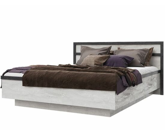 Кровать «Тиффани-1 1600» п/м КМК 0880.5, Бетон пайн светлый/ Дуб шале графит, изображение 2 | Интернет магазин мебели и декора LifeDekor