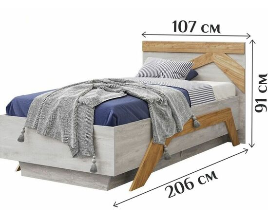 Детская «Скандинавия», Бетон пайн светлый/ дуб наварра, изображение 3 | Интернет магазин мебели и декора LifeDekor