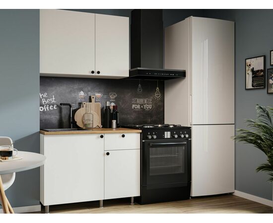 Кухонный гарнитур «Ева» 100см, Белый шагрень (дуб классический), изображение 5 | Интернет магазин мебели и декора LifeDekor