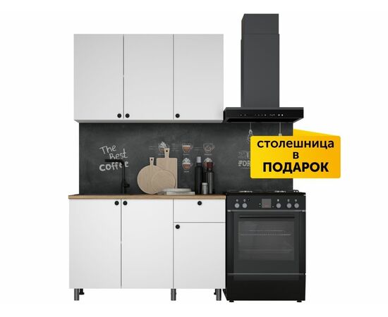 Кухонный гарнитур «Ева» 120см, Белый шагрень (дуб классический), изображение 3 | Интернет магазин мебели и декора LifeDekor