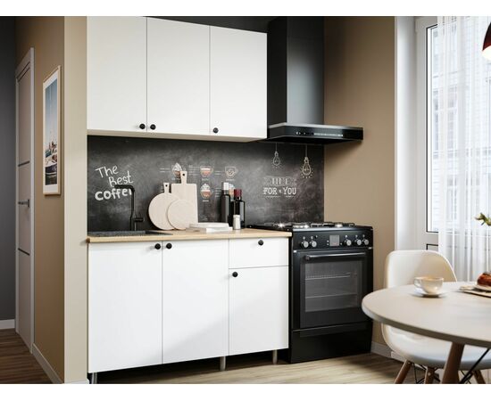 Кухонный гарнитур «Ева» 120см, Белый шагрень (дуб классический), изображение 6 | Интернет магазин мебели и декора LifeDekor