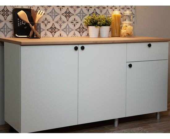 Кухонный гарнитур «Ева» 150см, Белый шагрень (дуб классический), изображение 11 | Интернет магазин мебели и декора LifeDekor