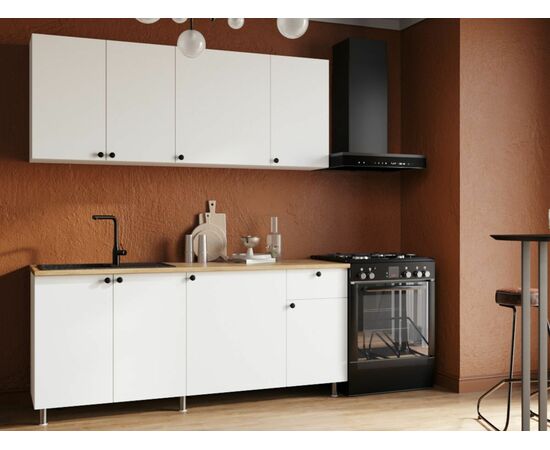 Кухонный гарнитур «Ева» 180см, Белый шагрень (дуб классический), изображение 5 | Интернет магазин мебели и декора LifeDekor