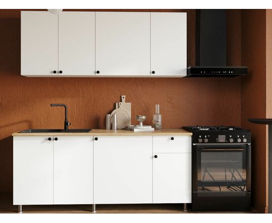 Кухонный гарнитур «Ева» 180см, Белый шагрень (дуб классический), изображение 6 | Интернет магазин мебели и декора LifeDekor