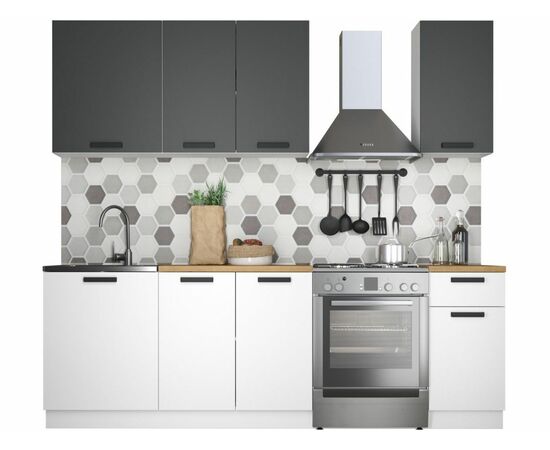 Кухонный гарнитур «Ника» Нео 1,8м, Антрацит/Белый, изображение 2 | Интернет магазин мебели и декора LifeDekor