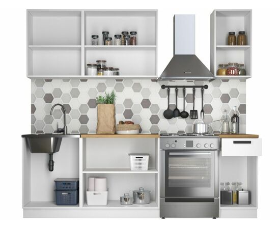 Кухонный гарнитур «Ника» Нео 1,8м, Антрацит/Белый, изображение 3 | Интернет магазин мебели и декора LifeDekor