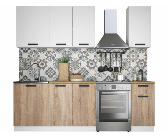 Кухонный гарнитур «Ника» Нео 1,8м, Белый/Дуб сонома, изображение 2 | Интернет магазин мебели и декора LifeDekor