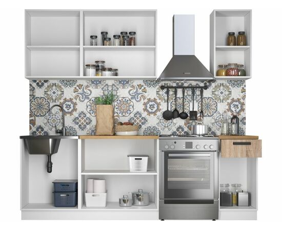 Кухонный гарнитур «Ника» Нео 1,8м, Белый/Дуб сонома, изображение 3 | Интернет магазин мебели и декора LifeDekor